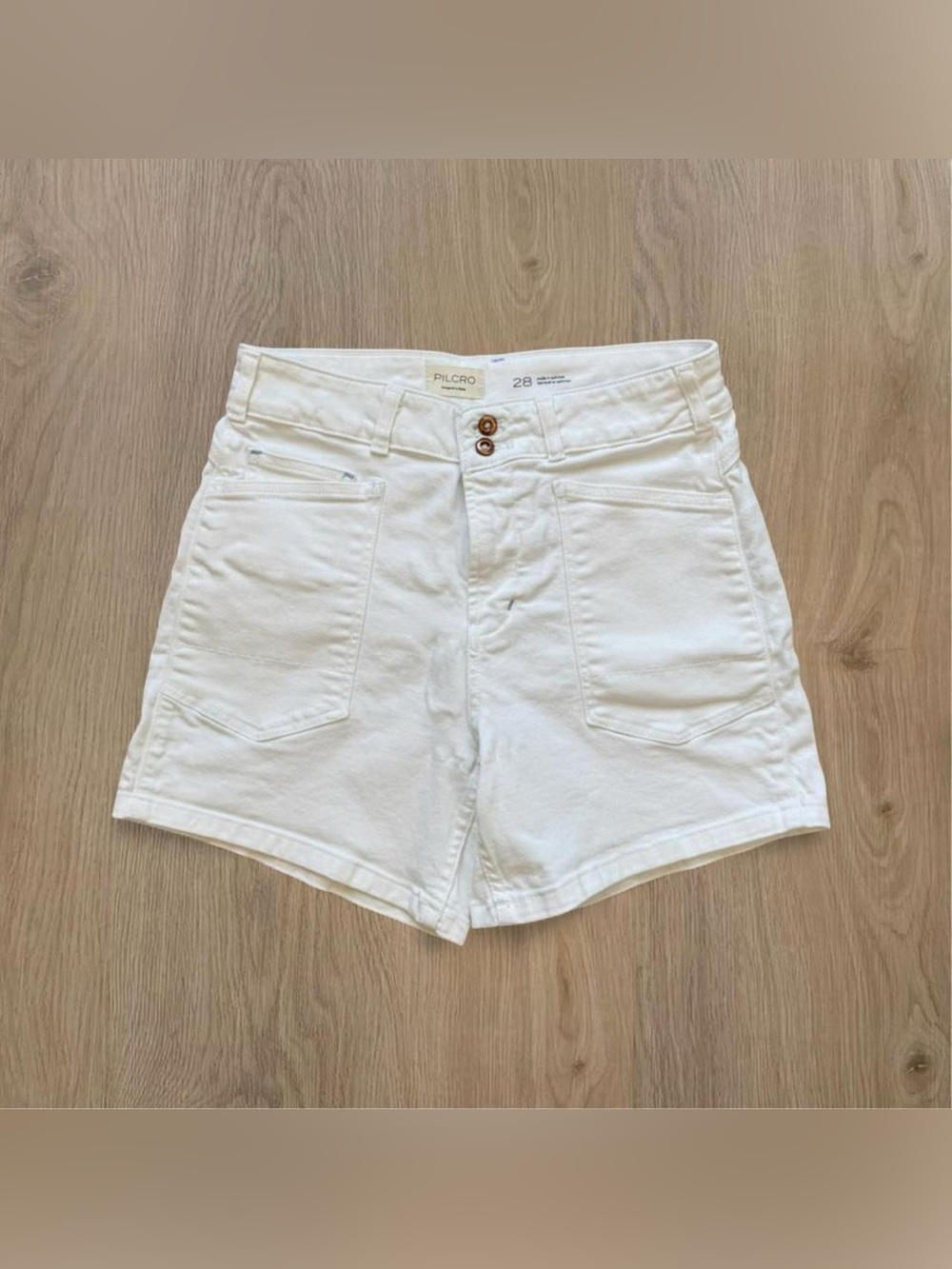 Anthropologie Pilcro The Wanderer White Denim Shorts